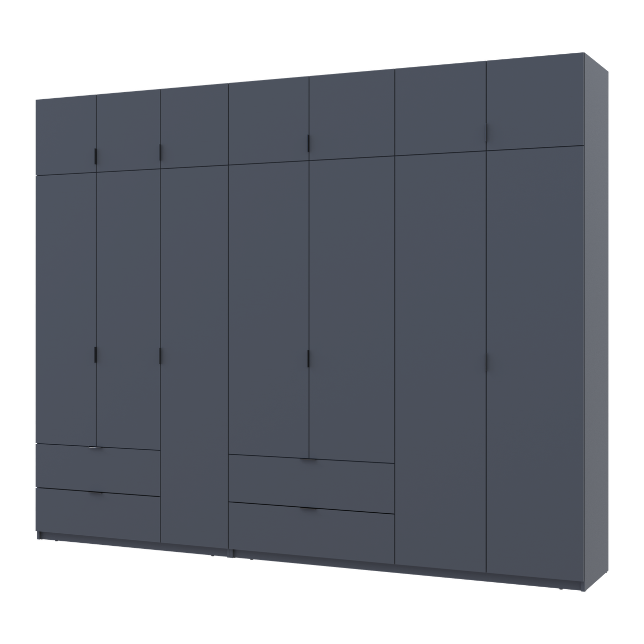 Шкаф для одежды распашный Doros Лукас 3+4 ДСП 300х50х240 см Графитовый (42005133)