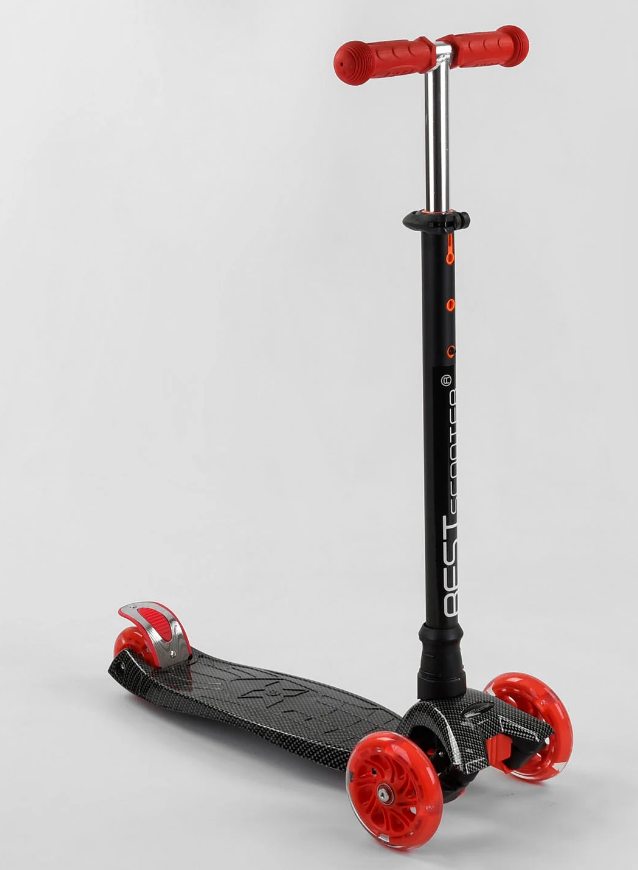 Самокат Maxi Best Scooter 4 колеса PU свет трубка руля алюминиевая Black/Red (102019) Самокат Maxi Best Scooter 4 колеса PU свет трубка руля алюминиевая Black/Red (102019)