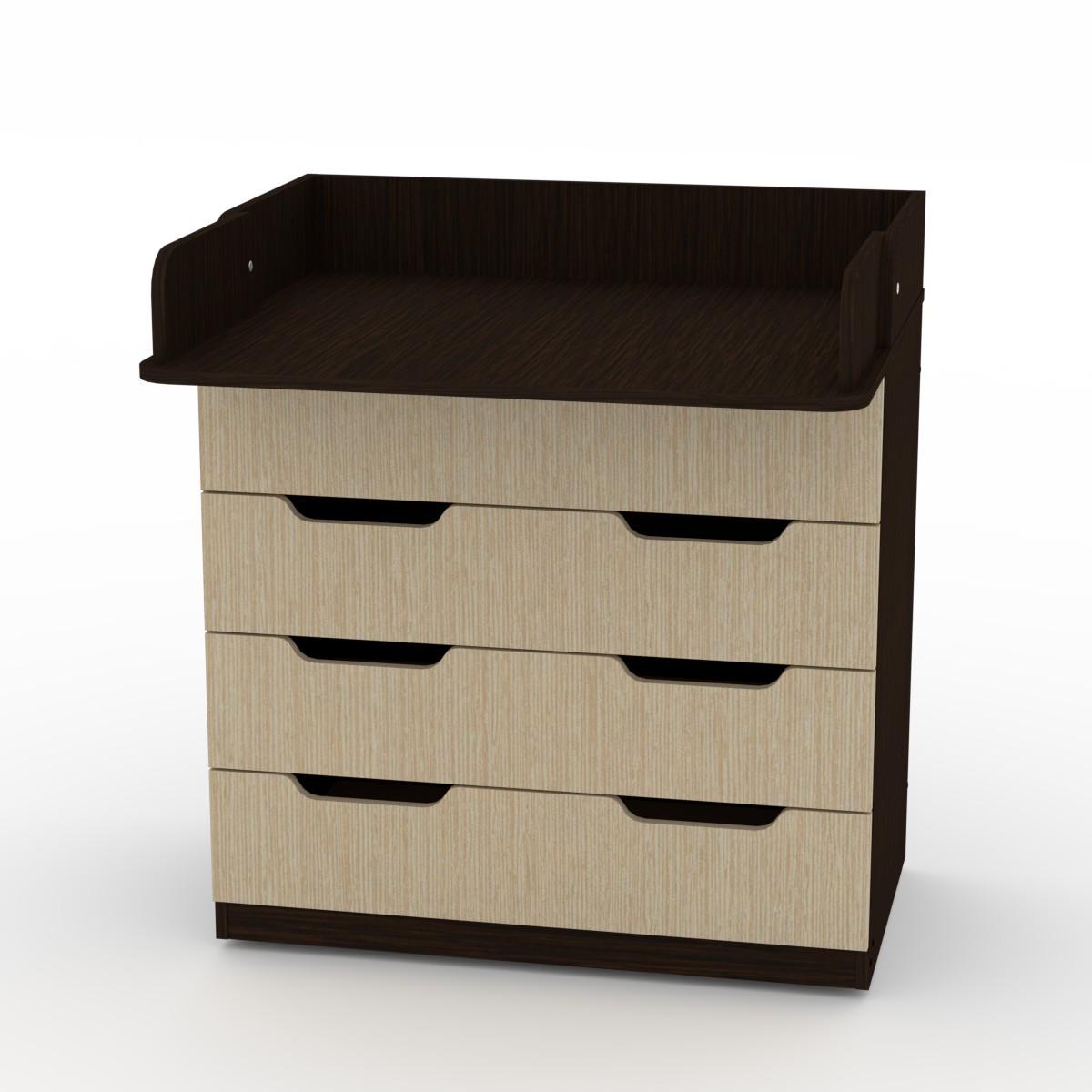 Комод Компаніт пеленальный в спальню на 3 ящика с пеленатором в детскую Венге комбі