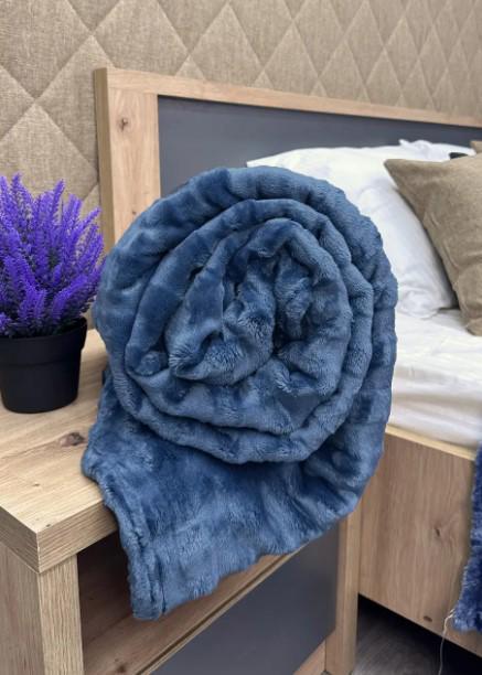 Покрывало плюш Soft Night в полоску 200х230 см Синий (87-137) - фото 6