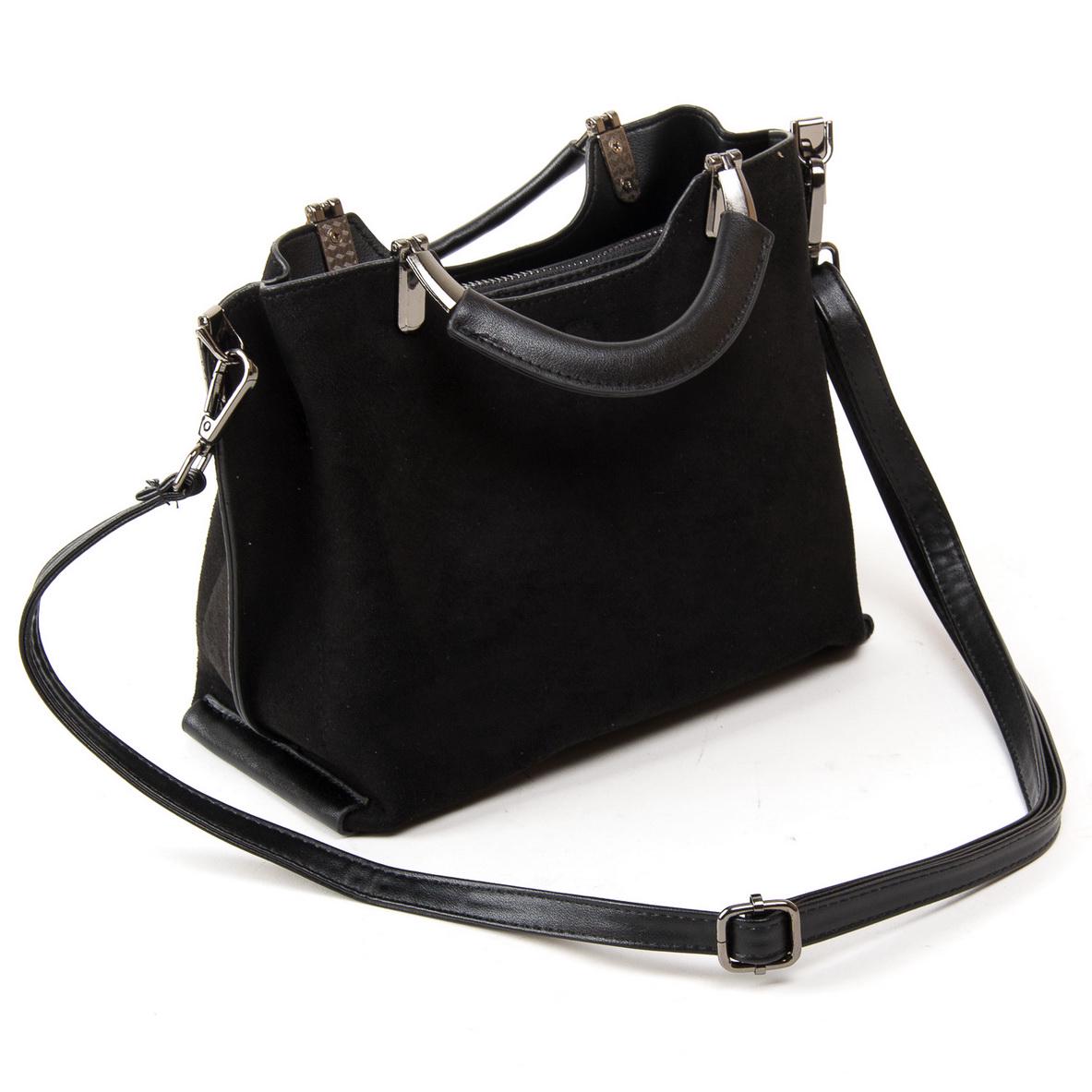 Женская модельная сумка из замша Fashion 3807 Черный - фото 2 Женская модельная сумка из замша Fashion 3807 Черный - фото 2