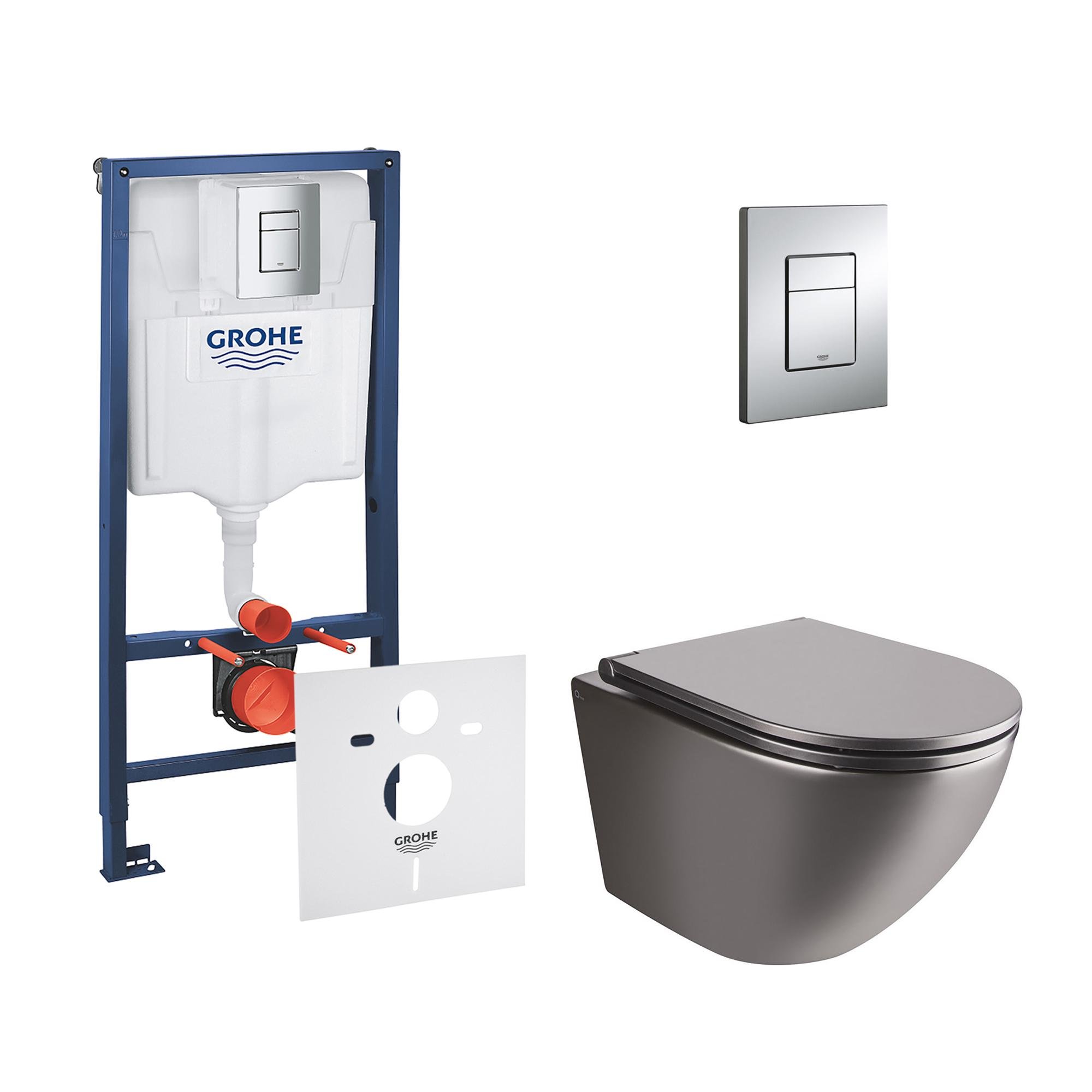 Комплект инсталляции Grohe Rapid SL 38772001QT1333046ENRMB с унитазом кнопка Хром (116309)