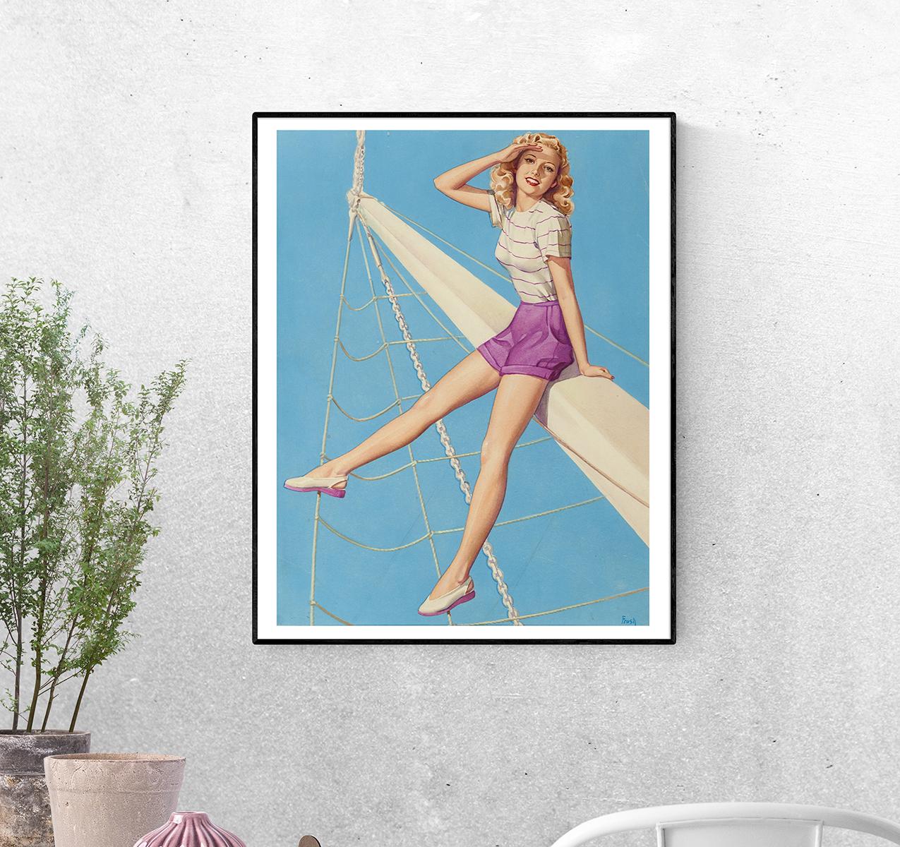 Постер Прогулка на яхте. Перл Фруш формат А-1 (pin_up010260_Poster)