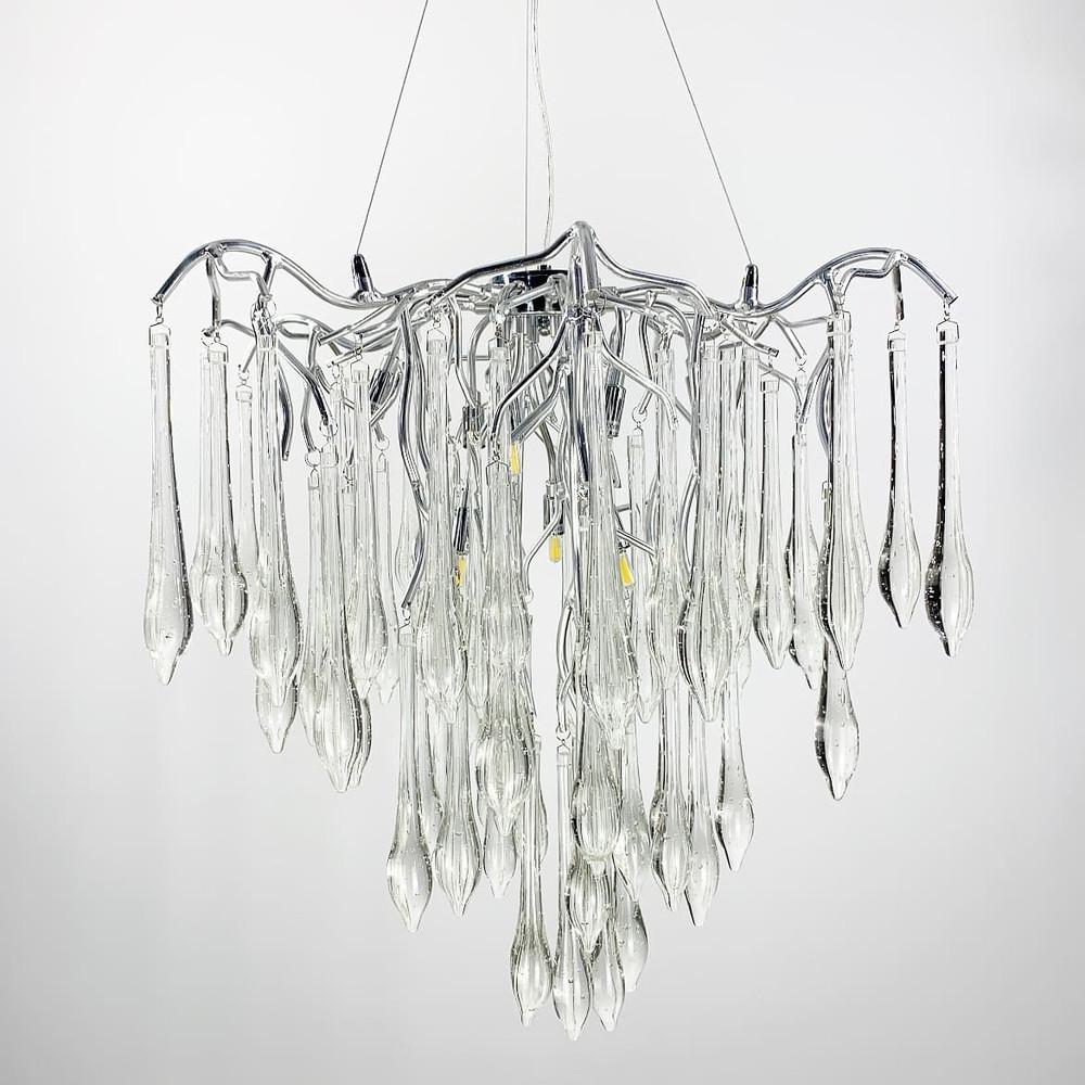 Люстра з скляними прозорими елементами 60 см (Y 03 CH/TR) - фото 7
