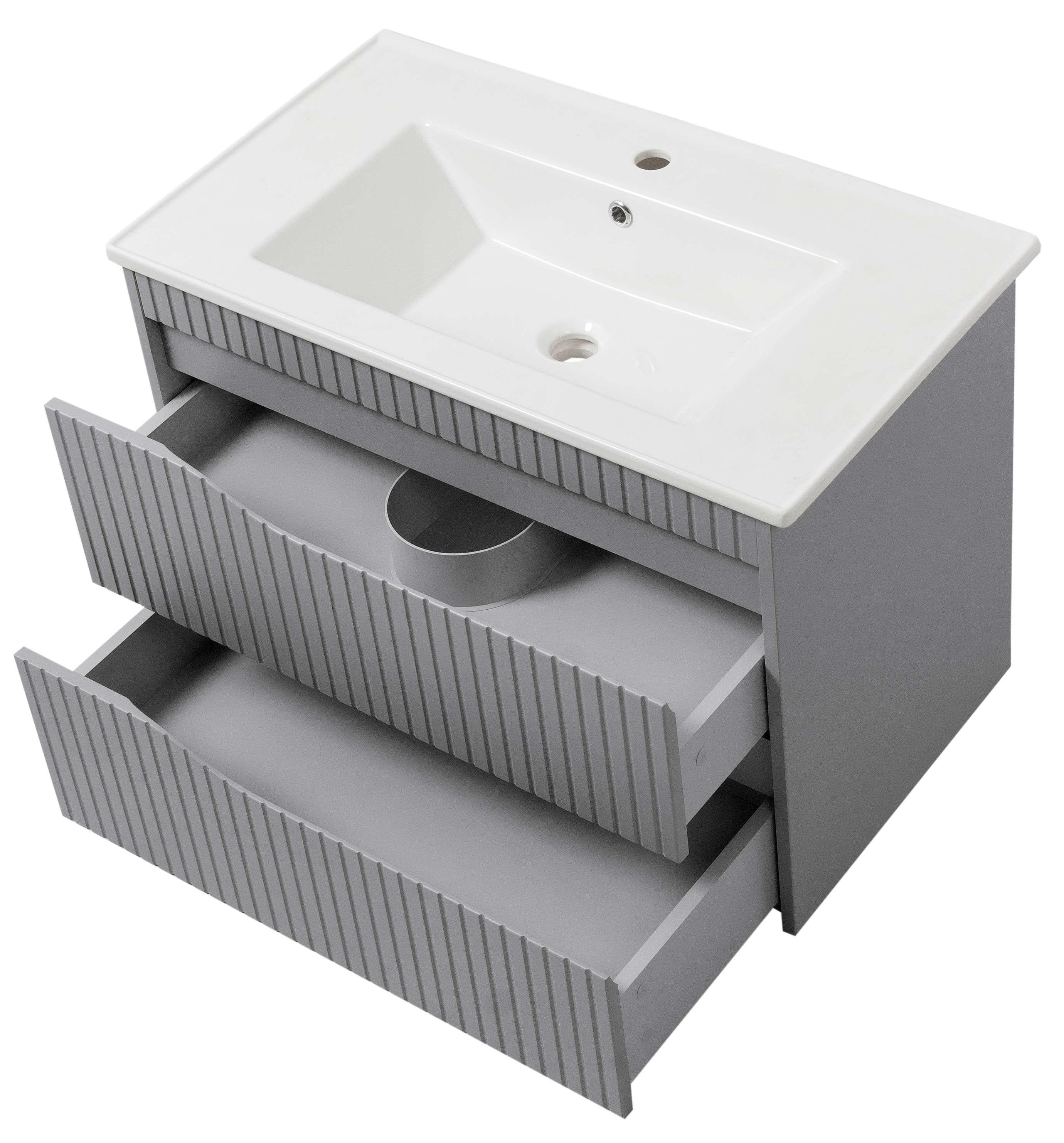 Тумба ЮВВИС Florence ТП-2 Д с умывальником Vesta 80 см Бетон матовый (UVV108) - фото 2 Тумба ЮВВИС Florence ТП-2 Д с умывальником Vesta 80 см Бетон матовый (UVV108) - фото 2