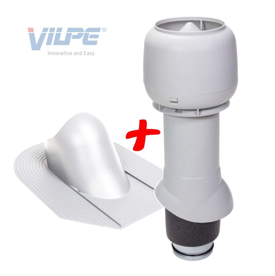 Вихід вентиляційний Vilpe для бітумної черепиці утеплений Ø 125 мм 500 мм 7004 Сірий (29905142) - фото 2 Вихід вентиляційний Vilpe для бітумної черепиці утеплений Ø 125 мм 500 мм 7004 Сірий (29905142) - фото 2