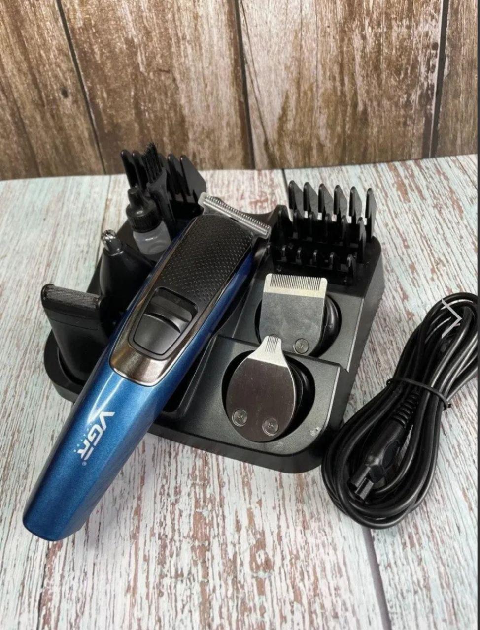Машинка для стрижки волос триммер бритва VGR 5в1 4 насадки (V-172)