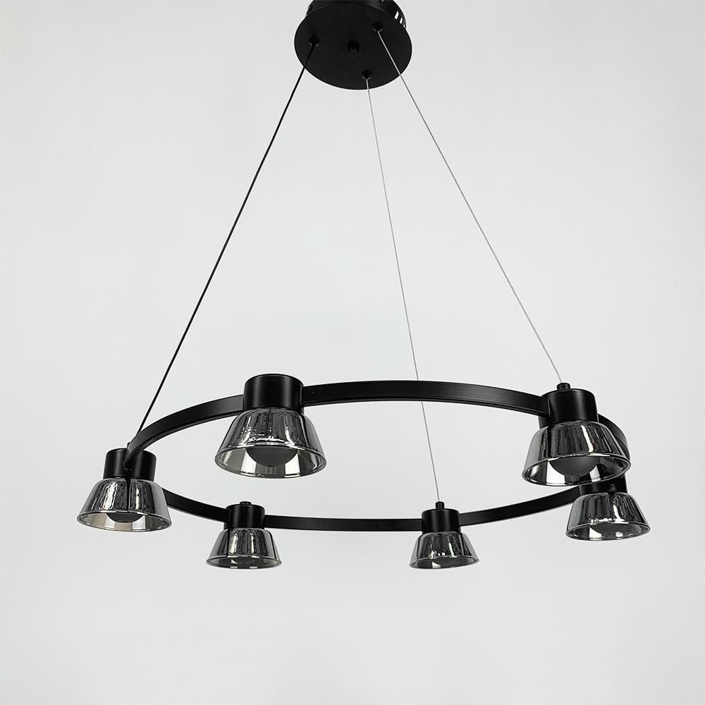 Люстра кільцева HILDFRID на 6 плафонів Чорний/Графіт (MJ179-600 BK)