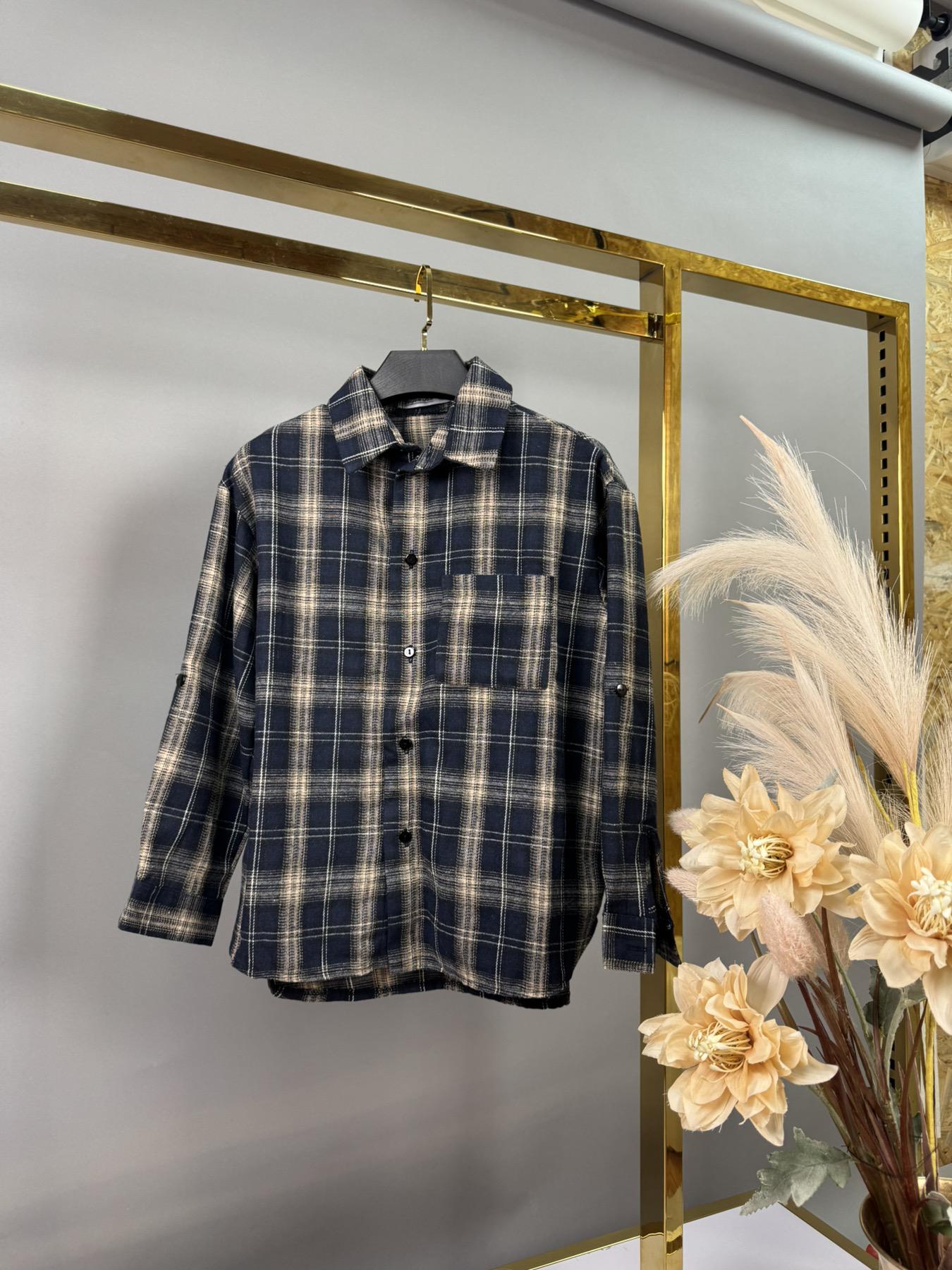 Сорочка в клітинку 152 см на 11 років Коричневий