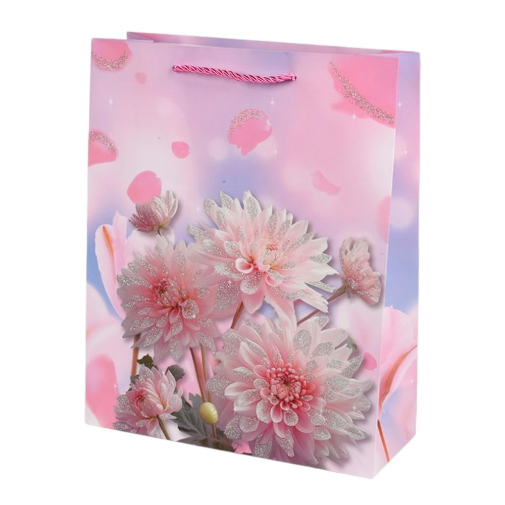 Подарочный пакет Spring flower R40760-M 26х32х10 см Розово-голубой