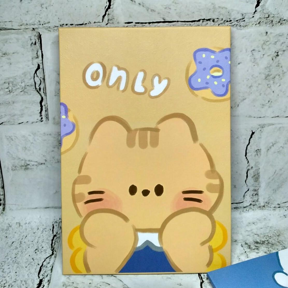 Зеркало косметическое настольное/дорожное Котик 21х15 см Желтый (508-1)