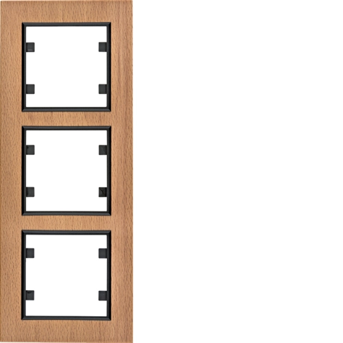 Рамка трехместная вертикальная Hager Lumina Passion Дерево светлое (WL9135)