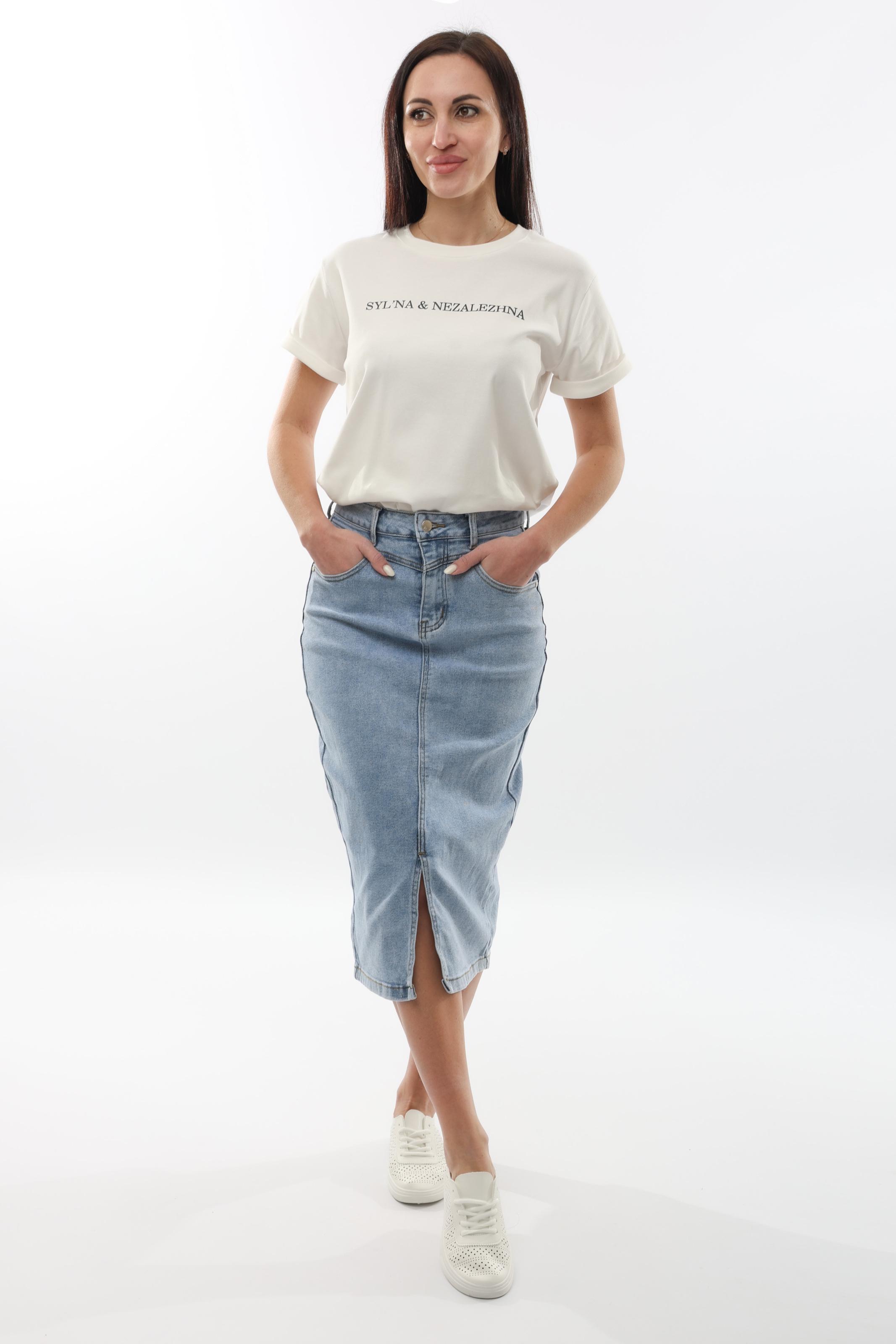 Юбка джинсовая женская est. 1991 XXL Голубой (277549-XXL)