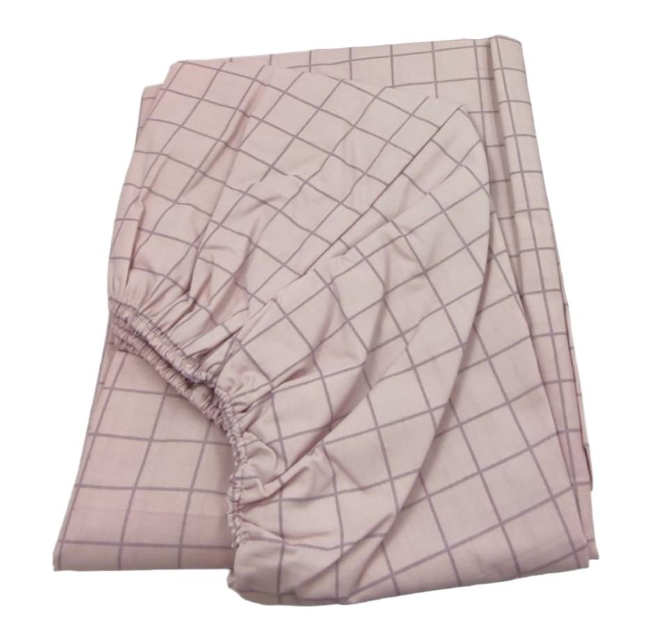 Простынь на резинке из бязи 160х200 см Серый/Голд