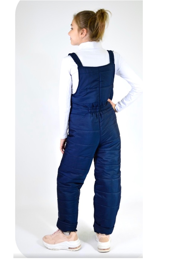 Полукомбинезон детский для девочки теплый зимний на флисе 128 см Синий (пк128с) - фото 3 Полукомбинезон детский для девочки теплый зимний на флисе 128 см Синий (пк128с) - фото 3