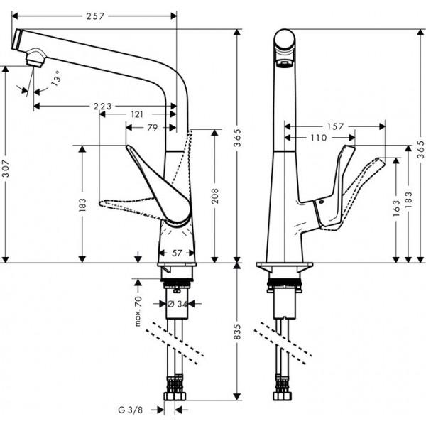 Змішувач для мийки Hansgrohe Metris Select (14883000) - фото 2