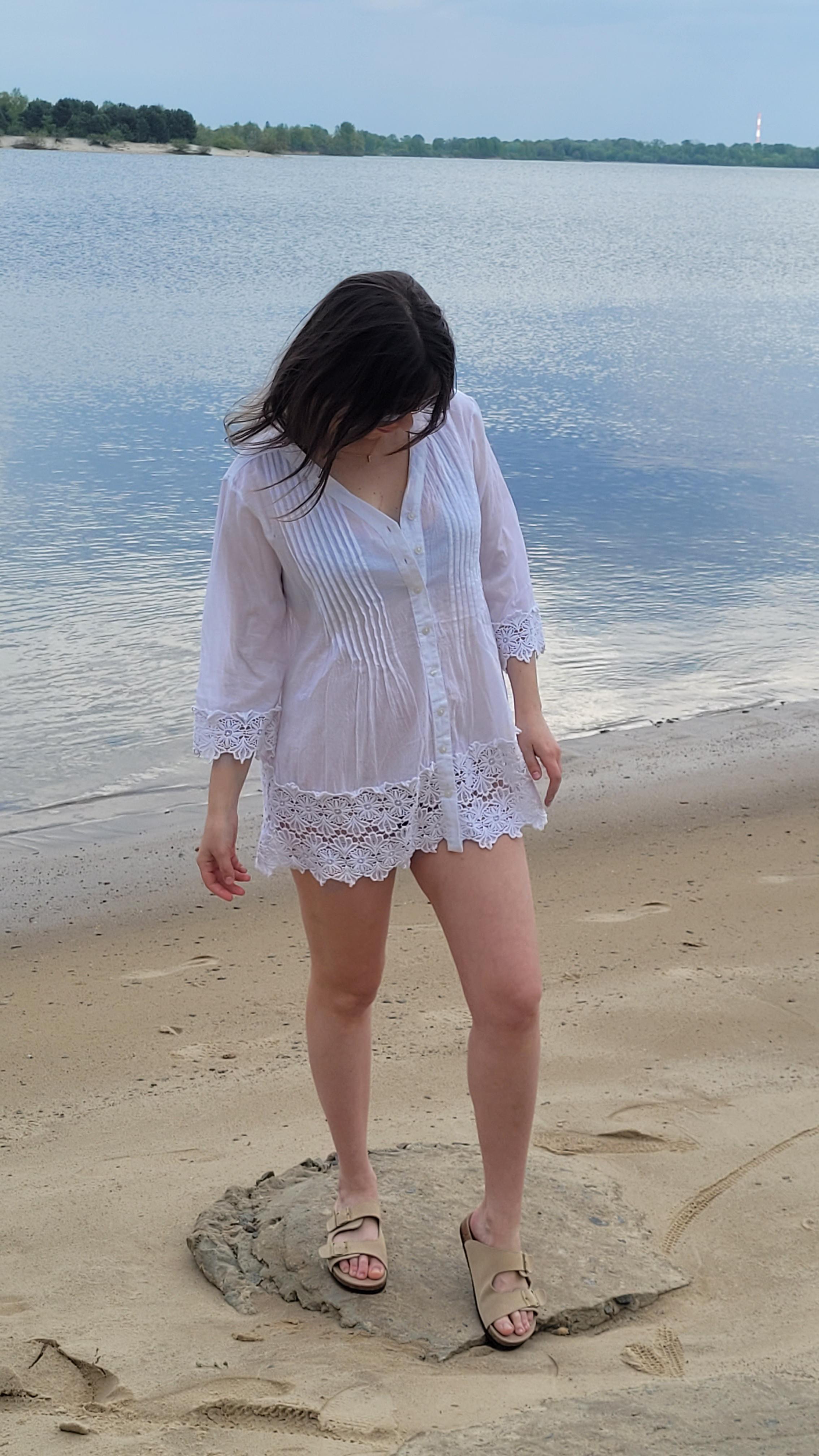 Туніка-сорочка жіноча літня з мереживом на гудзиках XXL Білий - фото 5 Туніка-сорочка жіноча літня з мереживом на гудзиках XXL Білий - фото 5