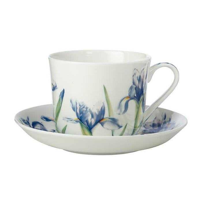Чашка с блюдцем для кофе Maxwell & Williams Irises FLORIADE фарфор 480 мл (2628645)