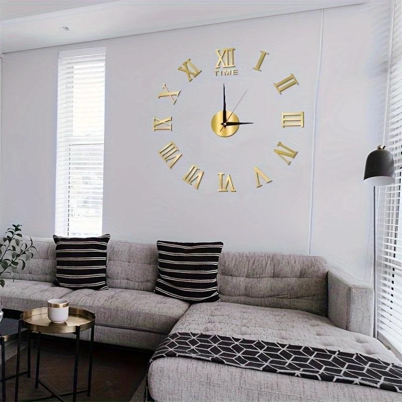 Часы настенные 3D Rome mini бескаркасные с бесшумным механизмом самоклеящиеся 40 см Золотистый (D-0117) - фото 2 Часы настенные 3D Rome mini бескаркасные с бесшумным механизмом самоклеящиеся 40 см Золотистый (D-0117) - фото 2