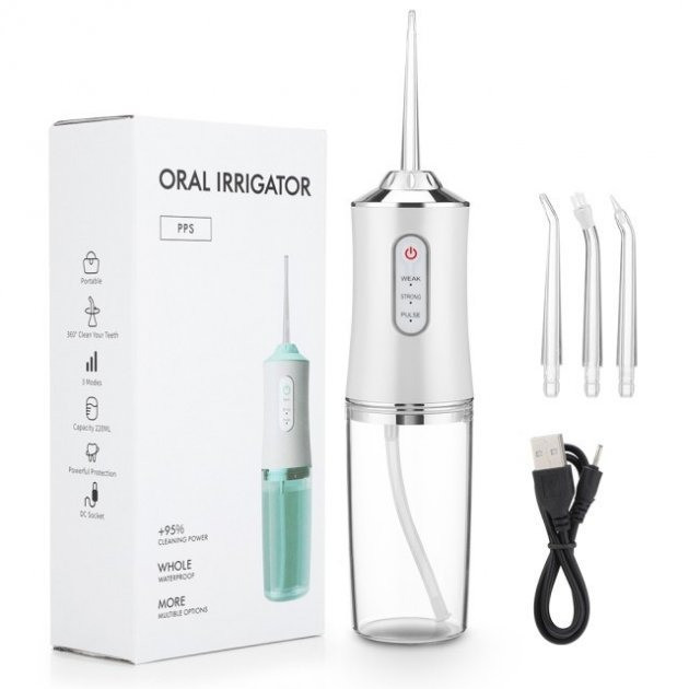 Ирригатор портативный Portable Oral Irrigator А8 с USB зарядкой 200 мл Серый (2773040964)
