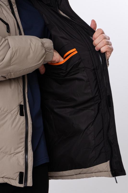 Куртка зимова чоловіча з кишенями та відстібним капюшоном Носи Своє р. 48 Бежевий (16243) - фото 7