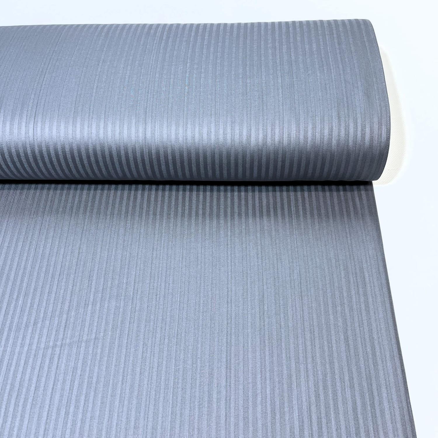 Ткань для постельного белья сатин страйп с жаккардовыми полосами хлопок 240 см Серо-голубой (269062 V32 01438)
