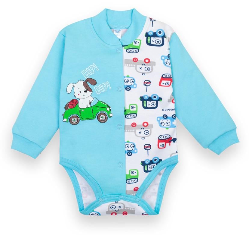 Боди детское хлопковое для мальчика на кнопках Gabbi BD-21-1-2 68 см Голубой (12804)