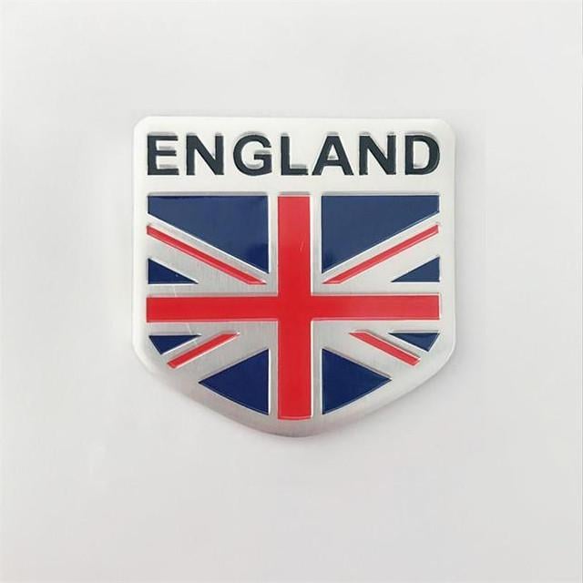 Эмблема алюминиевая флаг Англии с надписью England 5х5 см. (1704171357)