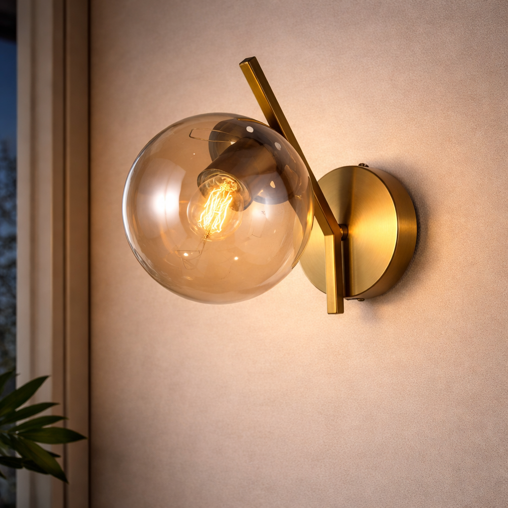 Бра Sirius со сферическим плафоном под одну лампу Е27 Медный (MX412-1B Copper)