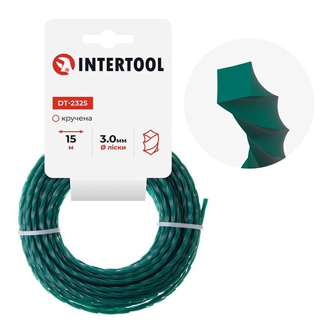 Лiска для тримера квадратна кручена 3,0 мм x 15 м