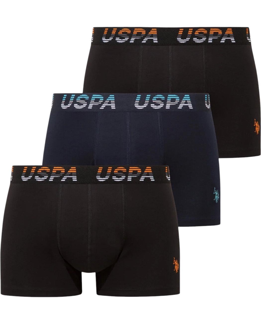 Набор трусов-боксеров мужских US Polo ASSN 80651-5 3 шт. 2XL Разноцветный (8680557464627)