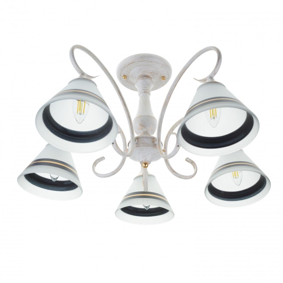 Люстра LK-707S/5 E27 WHG на пять плафонов Белый