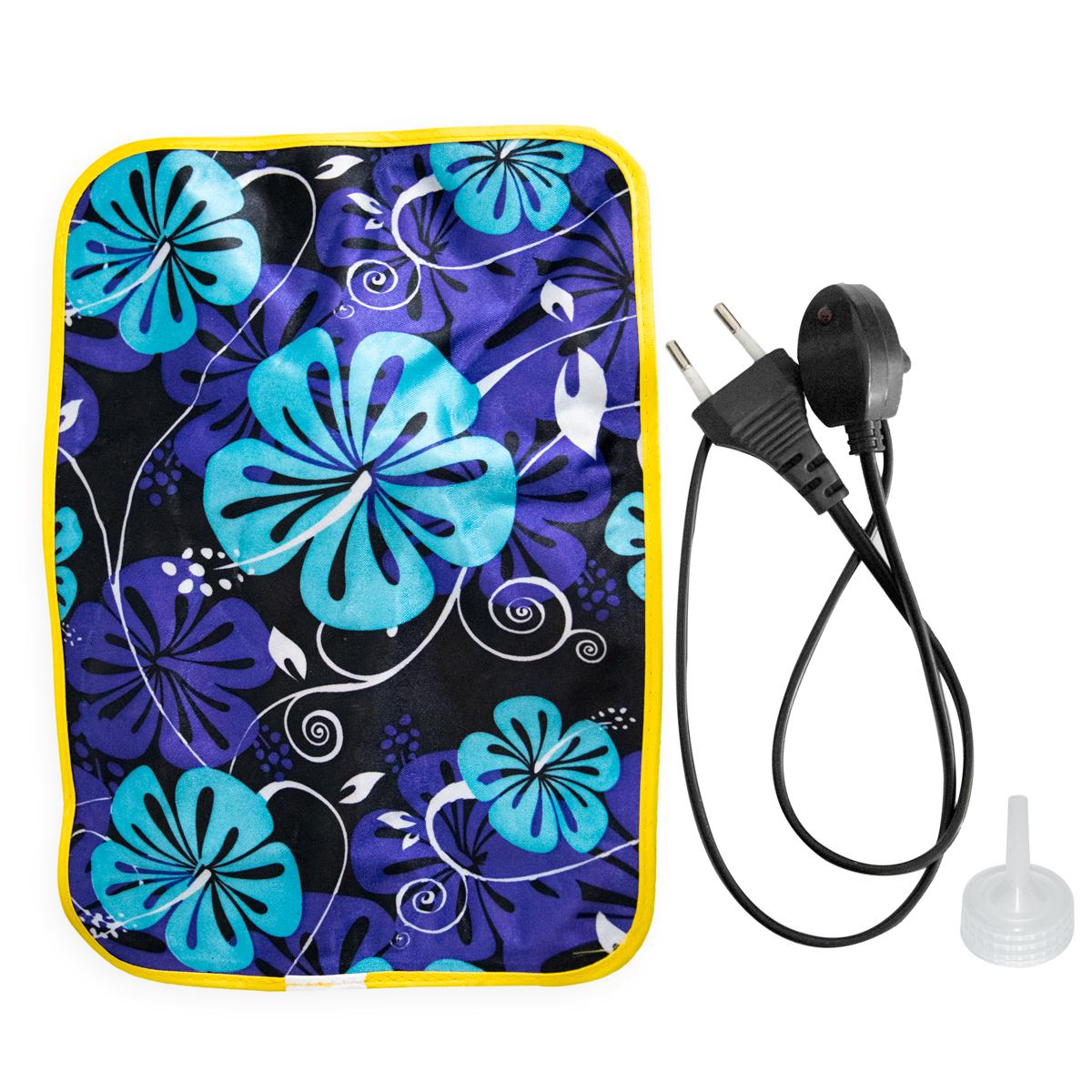 Электрогрелка для тела водяная 26х18 см Черный с сине-фиолетовыми цветами (1009158-Other-6)