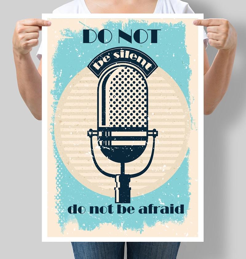 Постер мотивационный Do not be silent do not be afraid 30x42 см A3 без рамки (M126_A3)