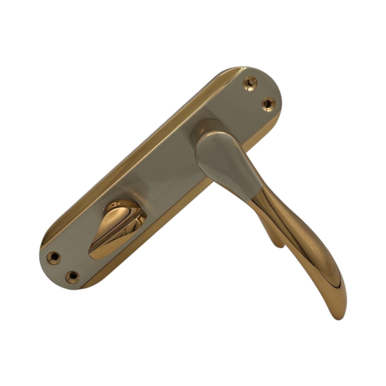 Дверні ручки міжкімнатні латунні Ozcanlar 62 мм Bodrum Kol WC Alb Saten (360011)