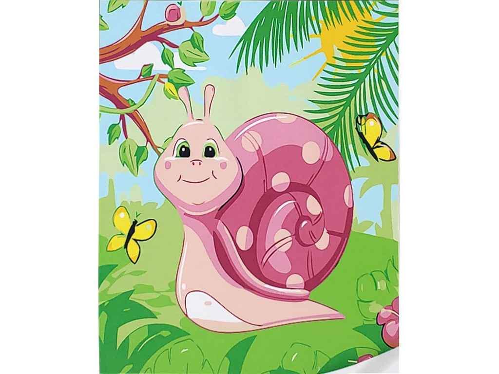 Картина по номерам Strateg Улитка с бабочками 30х30 см (ES218)