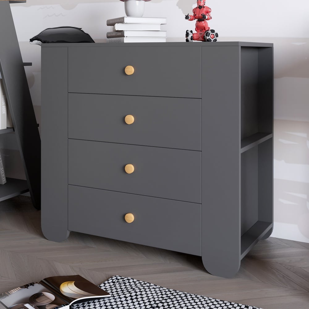 Комод Lion Indi 80x40x75,5 см Антрацит (LION-042955) Комод Lion Indi 80x40x75,5 см Антрацит (LION-042955)