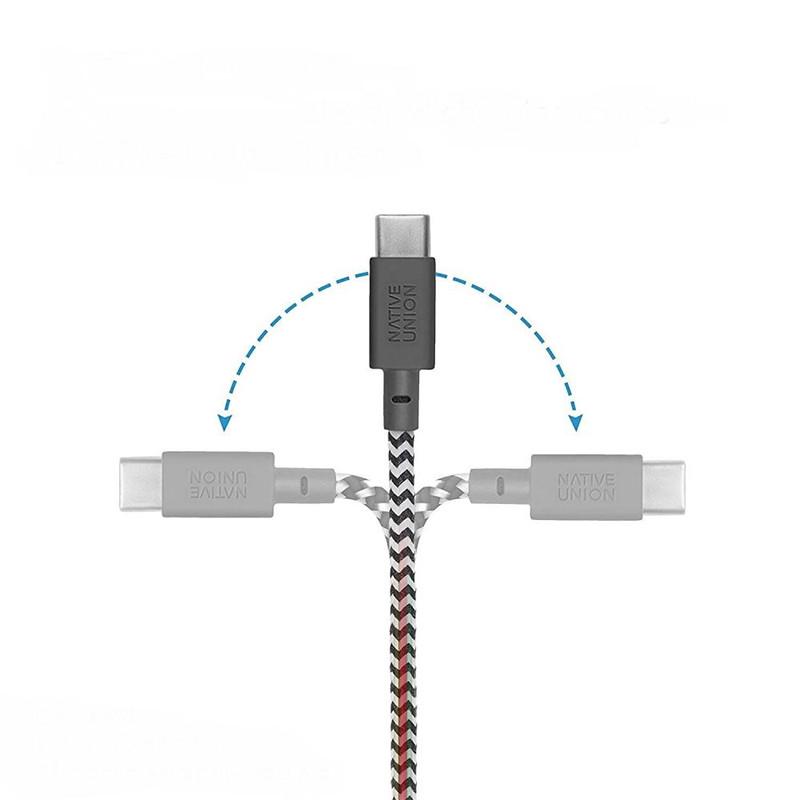 Кабель синхронизации Native Union Belt Cable USB-A to USB-C 1.2m, Zebra (BELT-KV-AC-ZEB) - фото 4 Кабель синхронизации Native Union Belt Cable USB-A to USB-C 1.2m, Zebra (BELT-KV-AC-ZEB) - фото 4