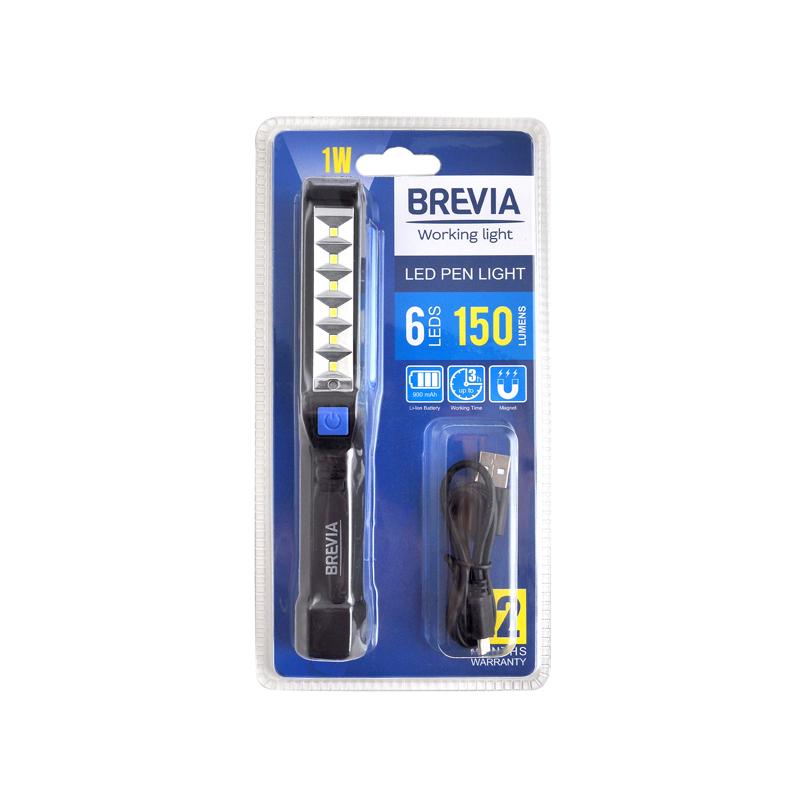 Ручний ліхтарь Brevia 11210 інспекційний Pen Light 6SMD 1 W 150 lm 900 mAh/micro USB (12798717) - фото 2