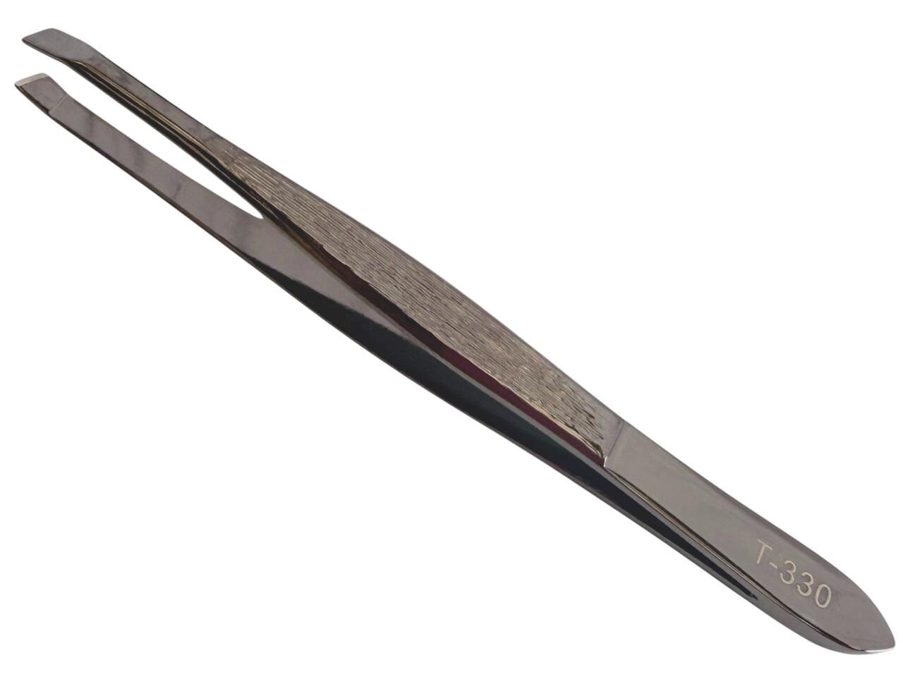 Пінцет для брів скошений графіт Zauber-manicure T-330 (27735159)