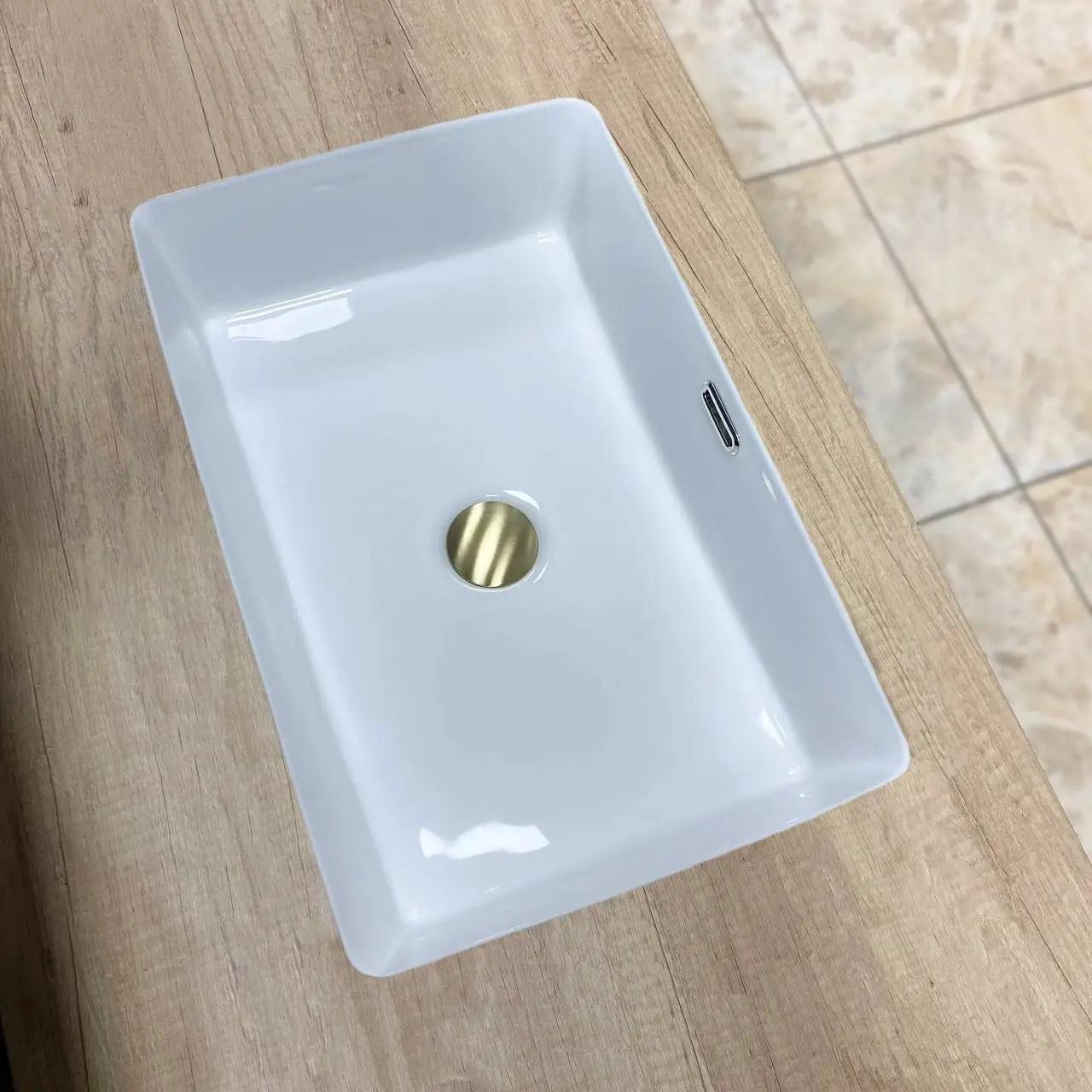 Раковина врезная VBI Merano M прямоугольная 375x560 мм Белый (RM-VBI-018005) - фото 2 Раковина врезная VBI Merano M прямоугольная 375x560 мм Белый (RM-VBI-018005) - фото 2