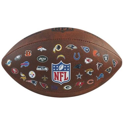 Мяч для американского футбола Wilson NFL OFF THROWBACK 32 TEAM LOGO WTF1758XBNF32