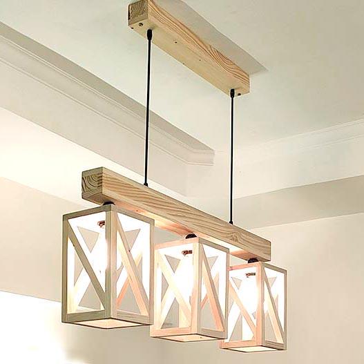 Подвесной светильник из дерева Гарико Бланже (ЛЮС-004201)