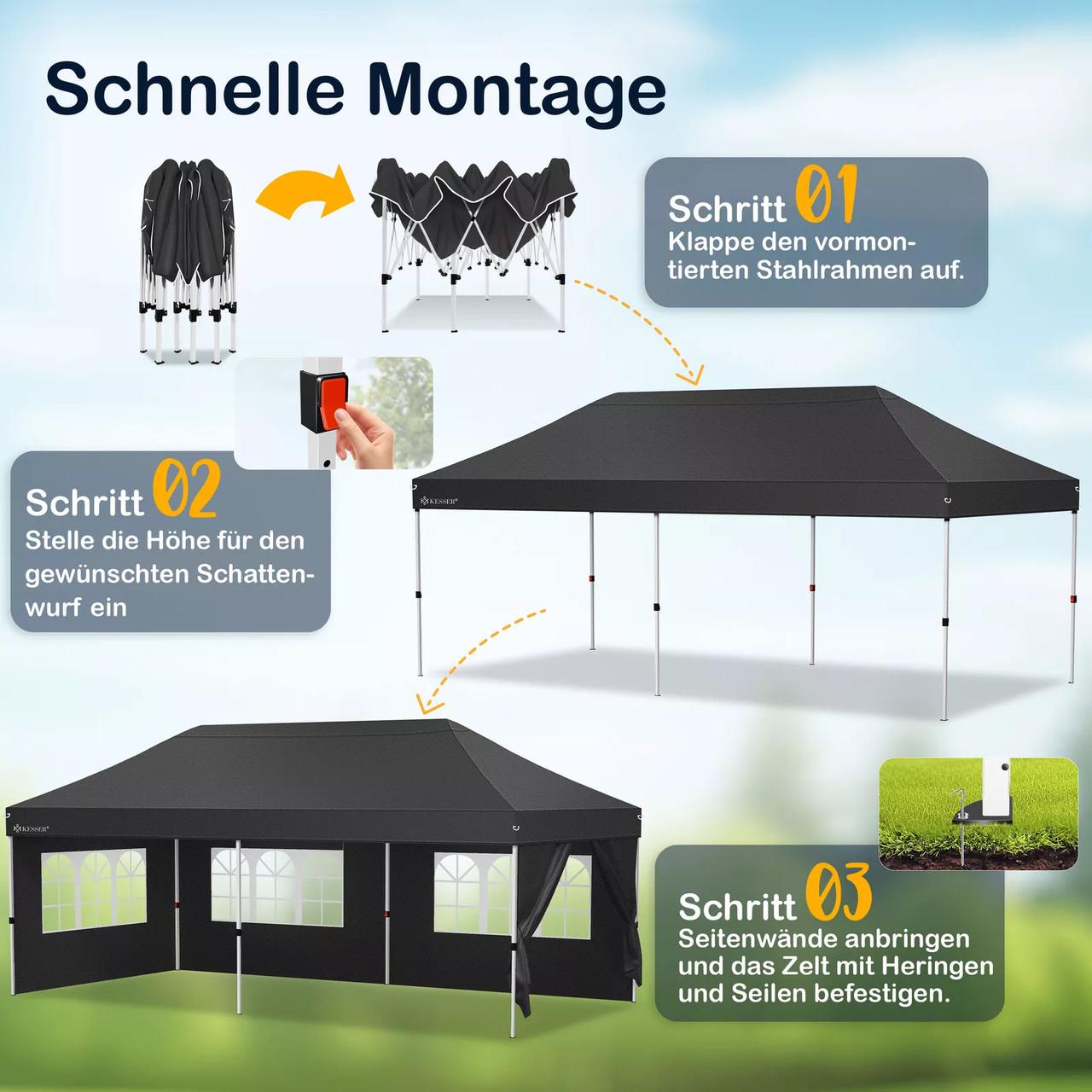 Павильон садовая KESSER 6x3 м UV50+ Черный - фото 2 Павильон садовая KESSER 6x3 м UV50+ Черный - фото 2