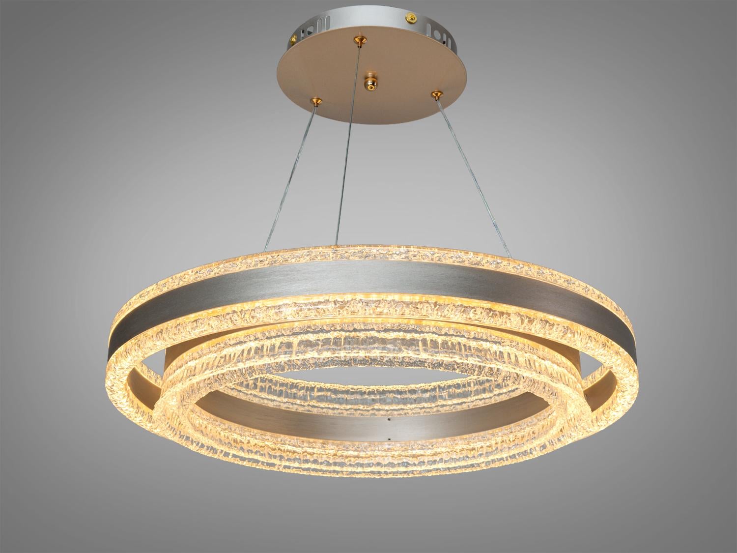 Люстра подвесная LED 2 кольца 140 Вт Шампань (5162/400+500CG)