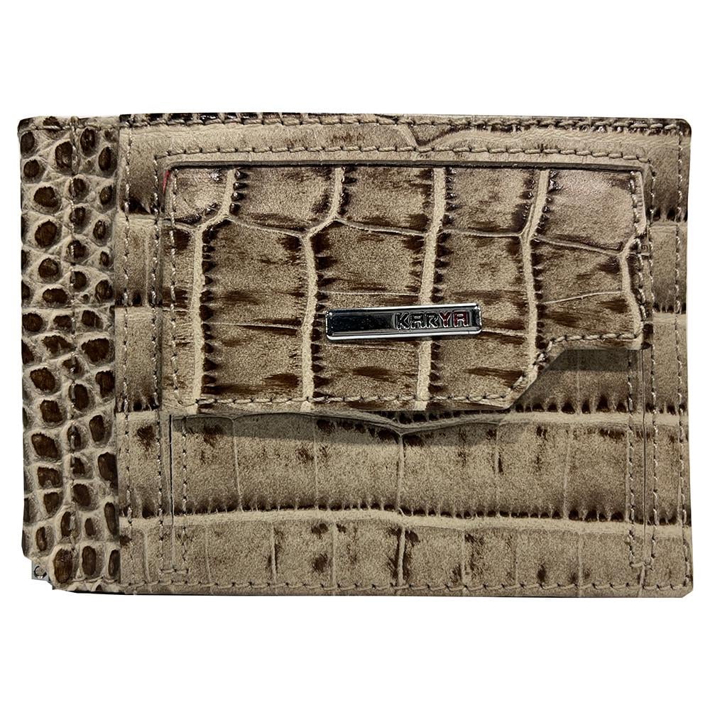 Зажим для купюр мужской Karya 0460-526 из натуральной кожи Бежевый (2569952439)