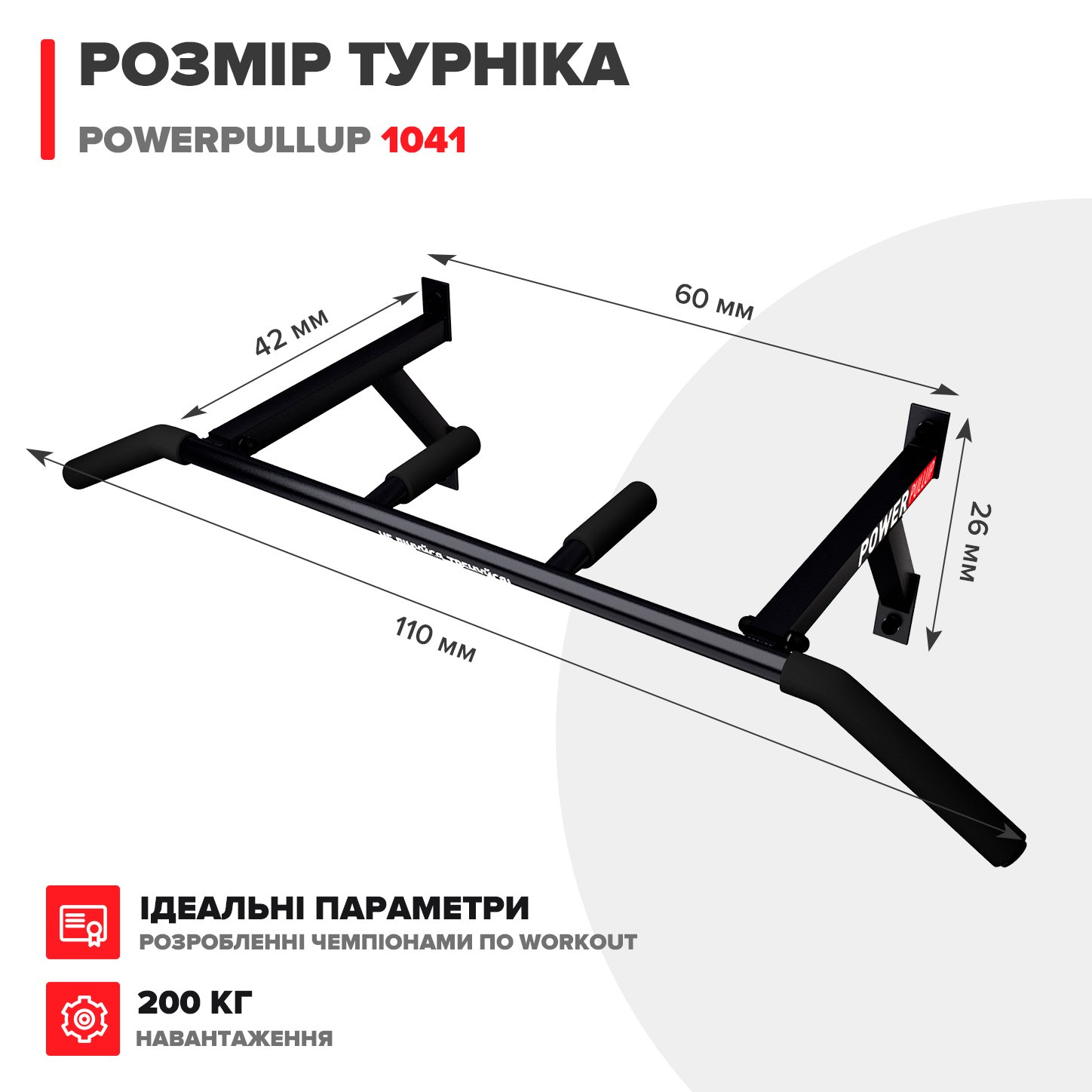 Турник настенный 3 хвата PowerPullUp P1041 - фото 3