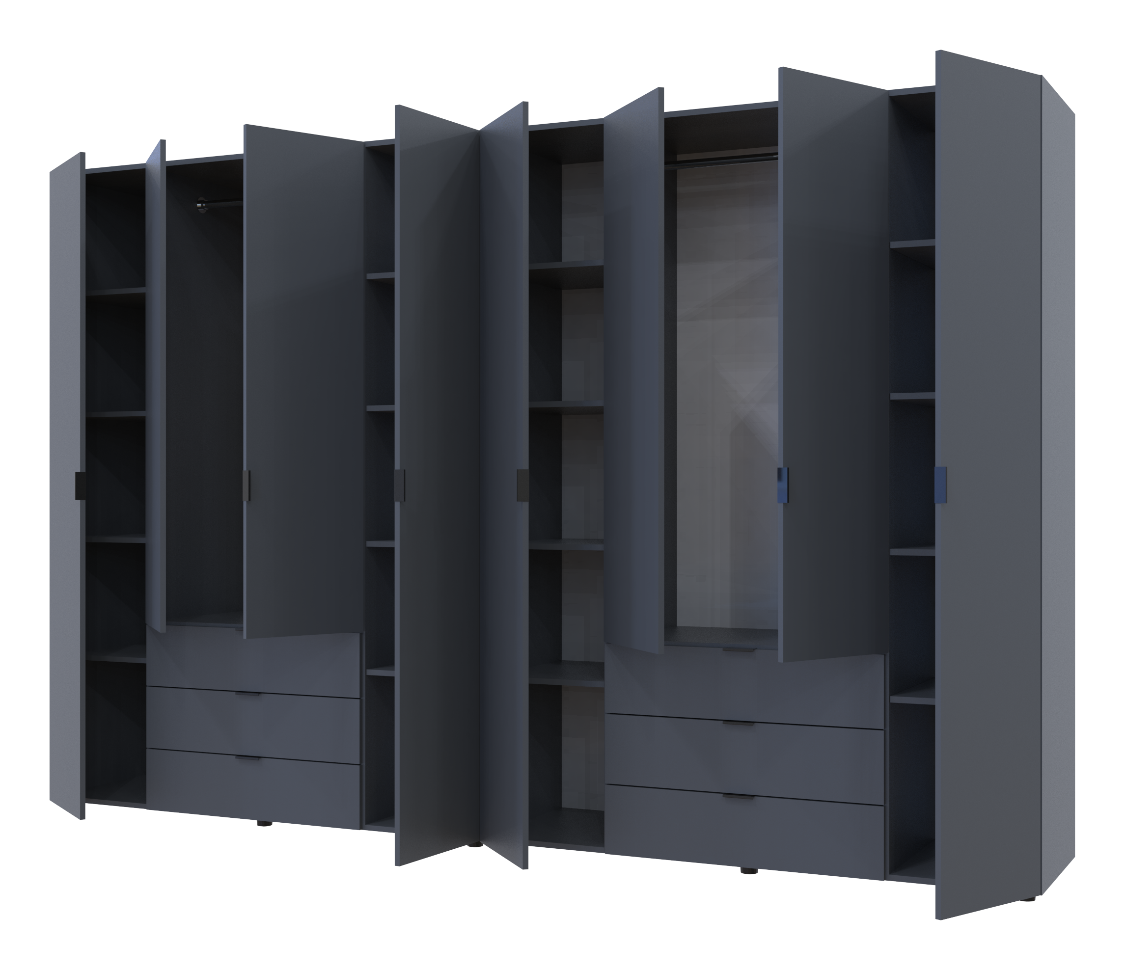 Комплект шкафов для одежды Doros Гелар 310х49,5х203,4 см 2 шт. Графит (DRS-011122)