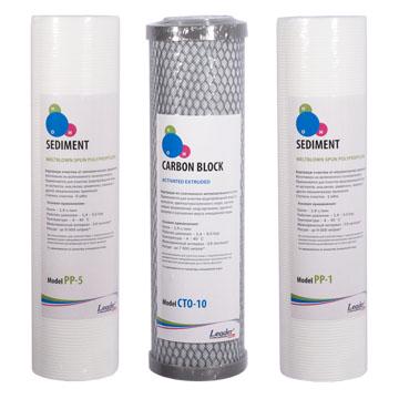 Комплект картриджів для фільтра зворотнього осмосу Leader standart 1-2-3