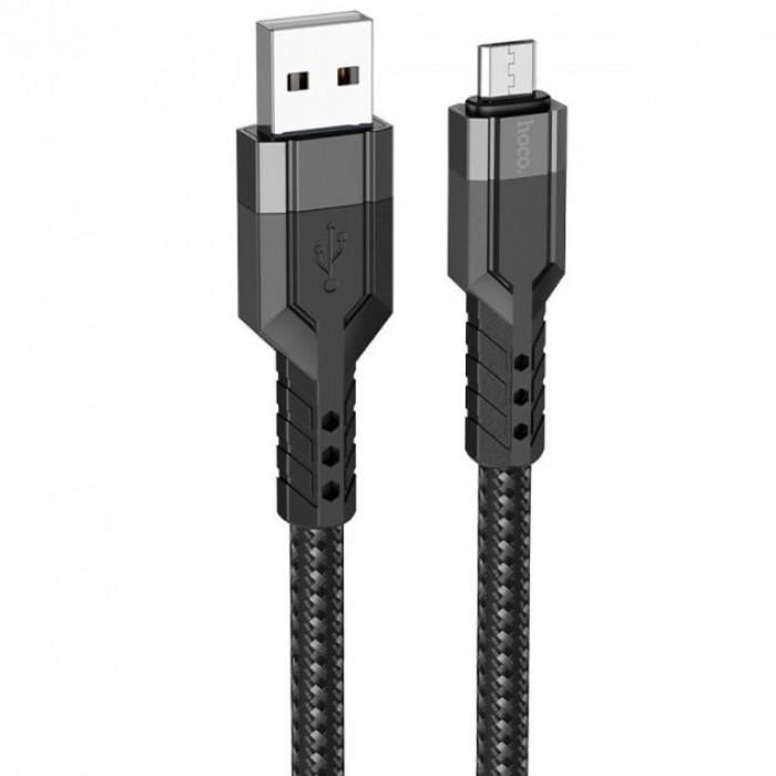 Кабель HOCO U110 Extra Durability USB MicroUSB 2.4A 1,2 м Чорний